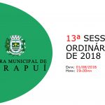 Pauta da 13 sessão ordinária de 2018